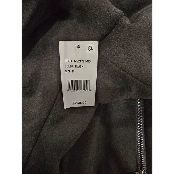 Vince Camuto Men’s Black Wool Blend Coat Size M NWT Zip Front Winter Jacket Faux - Picture 2 of 12